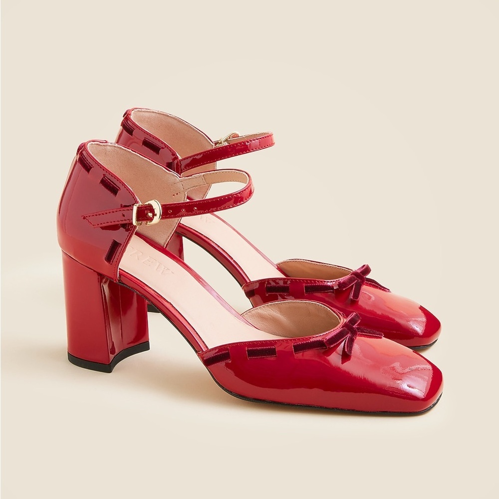 J Crew Maisie bow heels in patent leather CP058